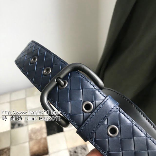 BV高端男士皮帶 寶緹嘉編織搭配槍色磨砂帶頭腰帶 寶緹嘉經典牛皮腰帶  jjp1529